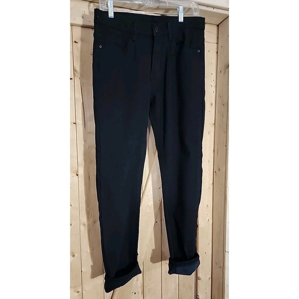Wthinlee Fleece Lined Jeans Warm Winter Denim Pants Straight Leg Black Size 30